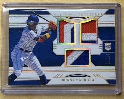  Ronny Mauricio 2024 Panini National Treasures Triple Patch RC Rookie Gold /10
