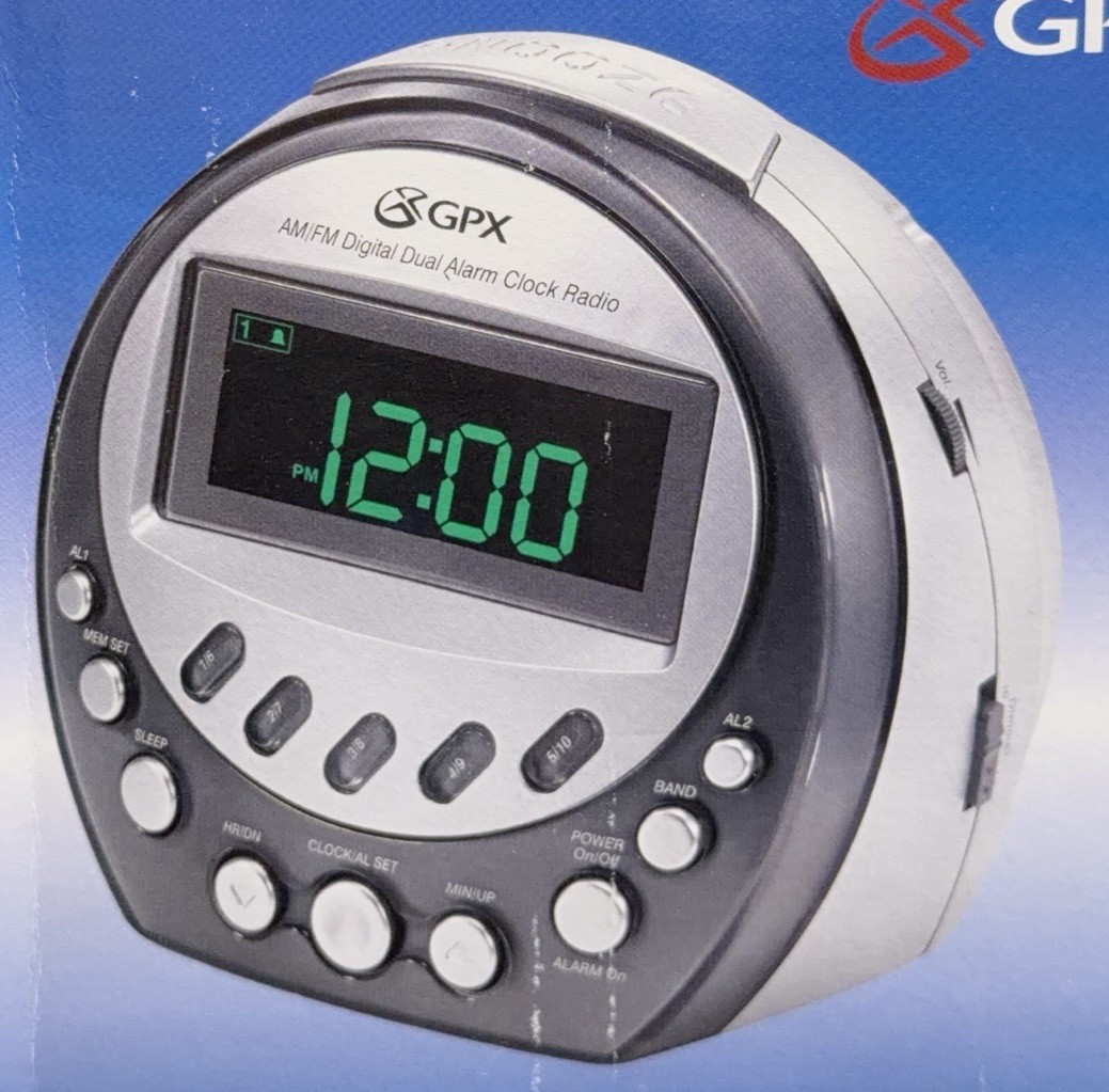 GPX Digital am/fm Digital Clock Radio Dual Alarm Nature Sounds CR4004DT NEW NOS