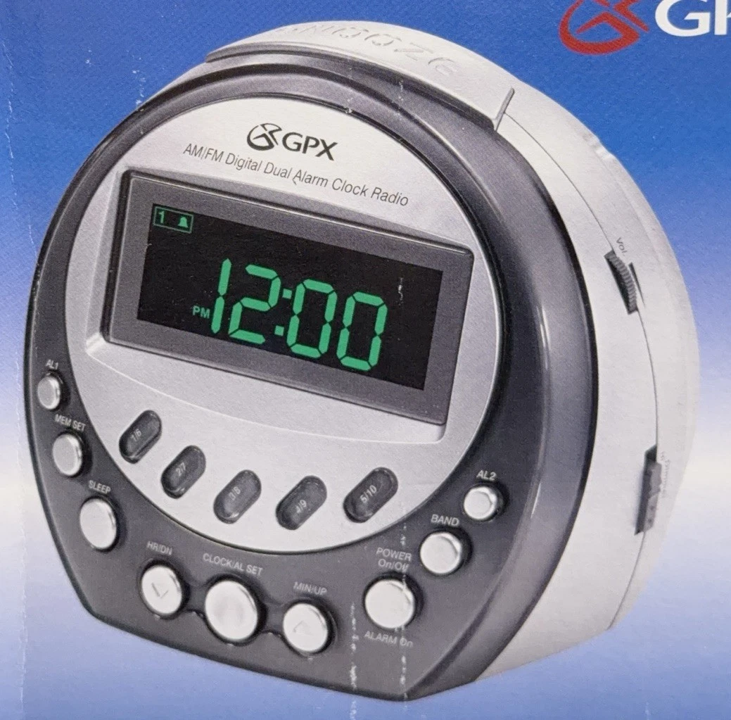 Silver Vintage/Retro Plastic Alarm Clocks & Clock Radios for sale