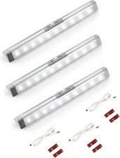 3 Pack Automatic Motion Sensor Closet Lights with Eye-Protection Design, LED und