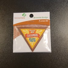 Girl Scout Brownie Badge Meet My Customers Iron On Patch NEW