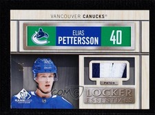 2019-20 Upper Deck SP Game Used Locker Essentials 3/5 Elias Pettersson Patch hq5
