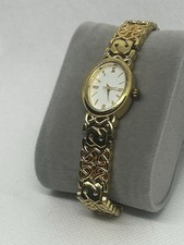Vintage Ladies Gold-Tone Quartz Watch Oval Di...