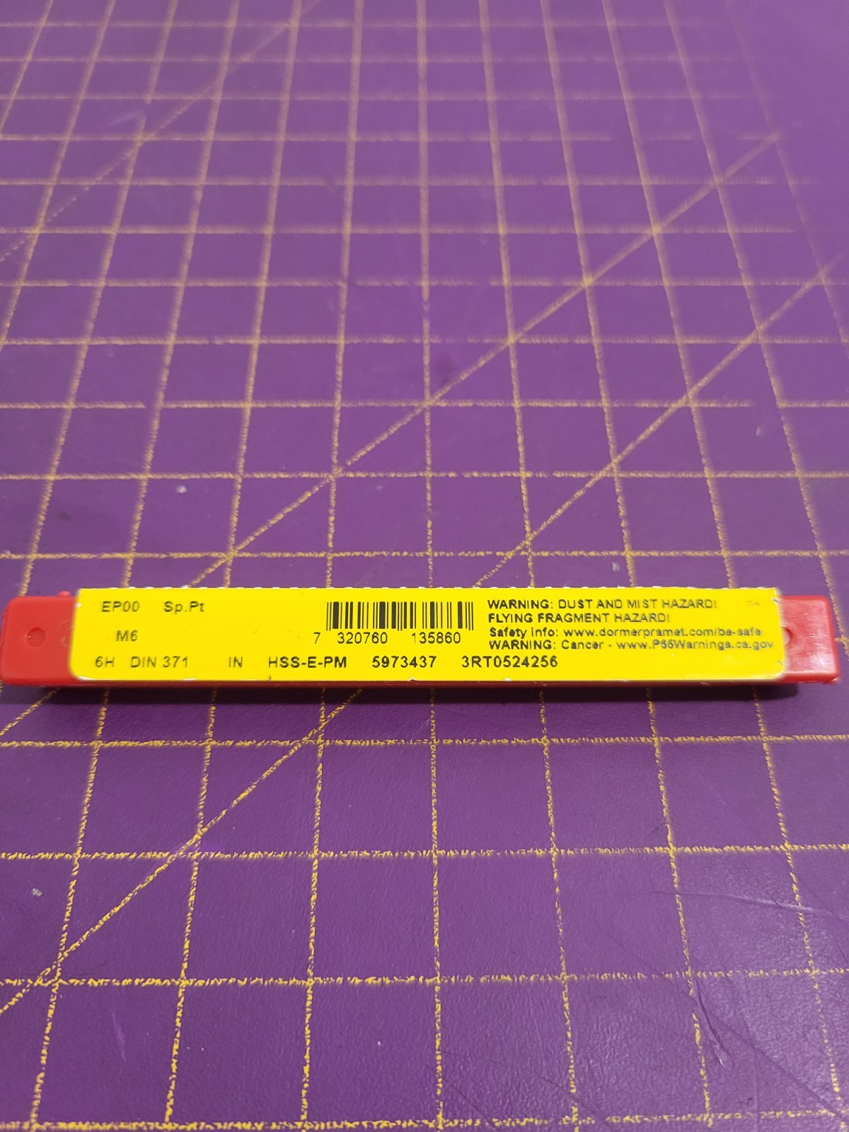 Dormer Maschinengewindebohrer DIN 371B EP006H M6x1mm HSS-E-PM Blank 2,5xD 6H