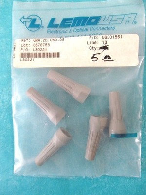 5 ea. NEW LEMO  GMA.2B.060.DG Grey STRAIN/BEND RELIEF Fit Cable 6.0-6.5 mm