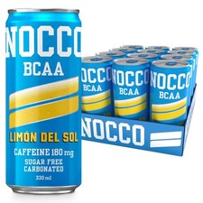 NOCCO BCAA SUGAR FREE ZERO CARBOHYDRATE ENERGY DRINK 12 X 330ML LIMÓN DEL SOL