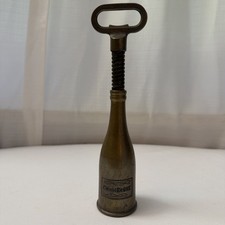Vintage Italian Brass Champagne Bottle Corkscrew 2-in-1 Opener Brevettato Italy