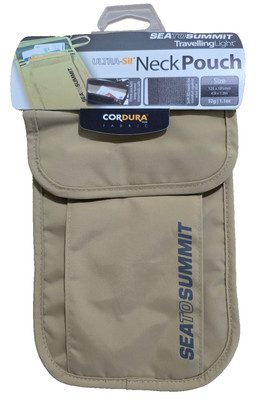 NWT~Sea to Summit~Ultra-Sil Neck Pouch~Sand /Gray Cordura Fabric 3-Pockets