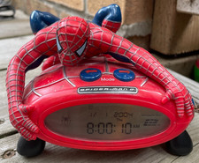RARE! Vintage 2004 Spiderman 2 TALKING Alarm Clock Marvel Movie TESTED Works!