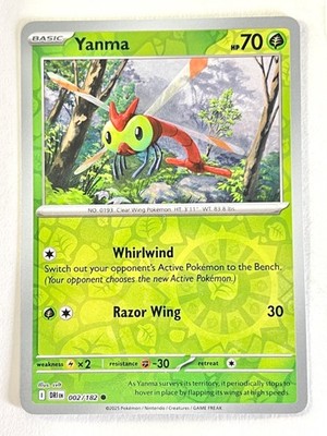 Yanma 002/182 Reverse Holo Destined Rivals Pokemon TCG - Pack Fresh Near Mint NM