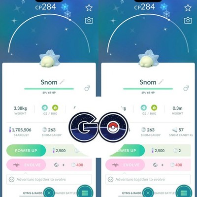 Pokémon Go - Shiny Snom   Trade or Mini P.T.C 1 Million Stardusts