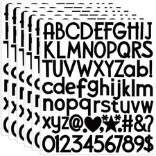12 Sheets Letter Stickers 900 Alphabet Stickers Vinyl Mailbox 1 inch Black
