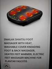 Snailax Shiatsu Kneading Heated Foot Back Massager with Washable Cover, Black