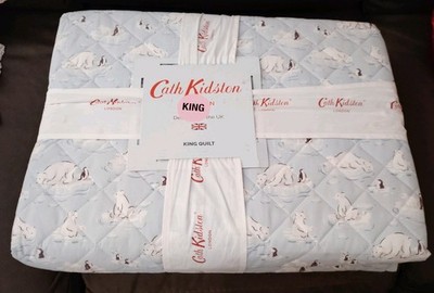 Cath Kidston King Quilt Polar Ice Blue 106x90 NWT