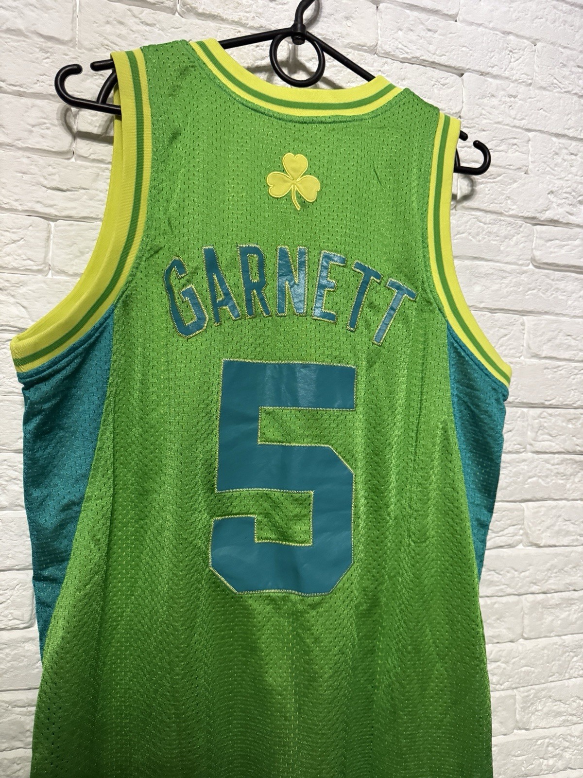Rare Adidas Boston Celtics Kevin Garnett #5 11/12 Jersey Tank Retro Neon NBA SzM thumbnail 11