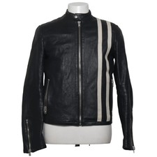 Poco Loco, Lederjacke, Herren, Größe: M, POCO LOCO, Schwarz/Weiß, Leder #EeB