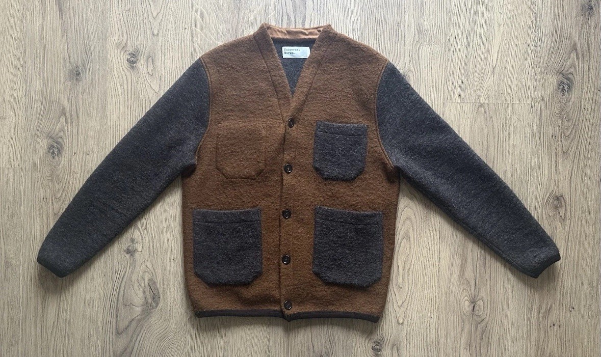 UNIVERSAL WORKS - Wool Fleece Cardigan Rust/Brown (S)