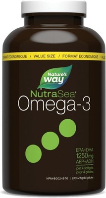 Nature's Way NutraSea Omega-3 Zesty Lemon Heart EPA DHA Fish Oil 240pcs NEW