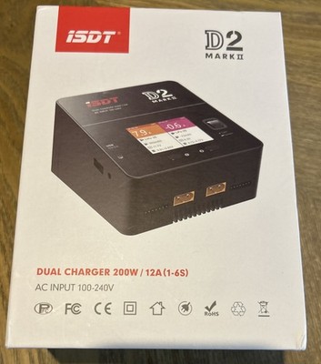 ISDT D2 Mark 2 LiPo Battery Balance Charger Duo Discharger Dual 200W 12A2 AC
