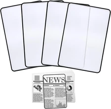4Pcs Page Magnifying Sheet 3X Lightweight Optical Plastic Fresnel Lens Bookmark 