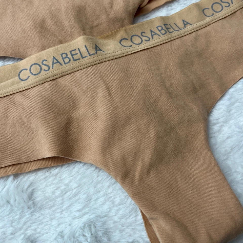 Tanga con logo de Cosabella para mujer talla pequeña Beige Lote de 3 NWOT Foto 2 de 4
