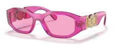 Versace VE 4361 5334/5 53mm Transparent Fuxia Geometric Sunglasses Pink Lens