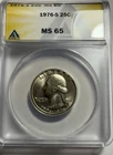 1976-S Silver Washington Quarter - ANACS MS 65 - Just Graded / New Holder