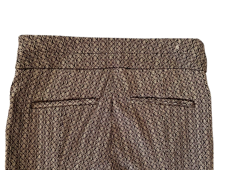 Pantalones cónicos 7th Ave New York & Company metálicos dorados y negros talla M Foto 4 de 4