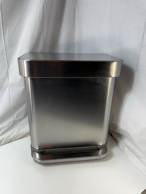 simplehuman 30L Rectangular Step Trash Can - Brushed Stainless Steel - 8 Gallon