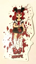Vintage HOOK-UPS, Killer Eyes, Mickey Mouse, Blood Spatter Girl, Vintage Sticker