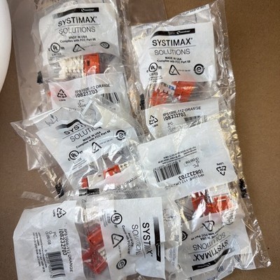 (5) CommScope Systimax MPS100E PowerSUM M Modular Jack RJ45 Cat5e - ORANGE