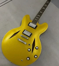 DG 335 Semi hollow electric guitar gold top maple body 22 frets 2H pickups
