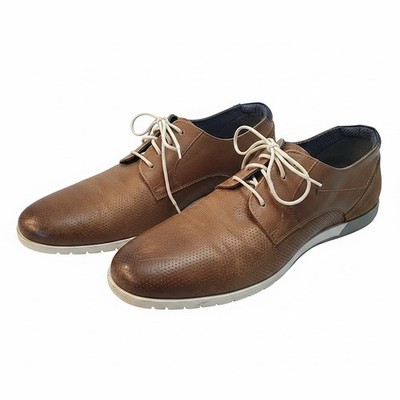 Gordon Rush Shoes Mens Size 13 Lace Up Dress Oxford Brown Leather Almond Toe