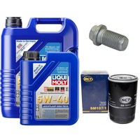 MotoröL Filter Set 5W-40 Liqui Moly 6 Liter + Schraube FüR Mercedes 190 2.6 W201
