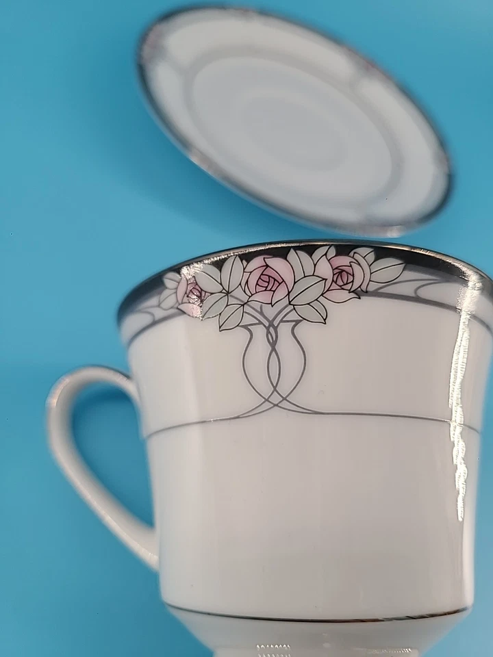 Juego de tazas y platillos de té Legendary By Noritake Seance rosas rosadas #3791 repuesto Foto 2 de 4
