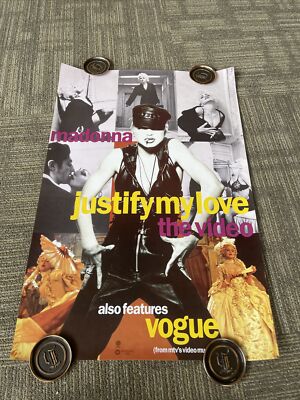 135 MADONNA JUSTIFY MY LOVE Record Store PROMO POSTER 1990 VOGUE