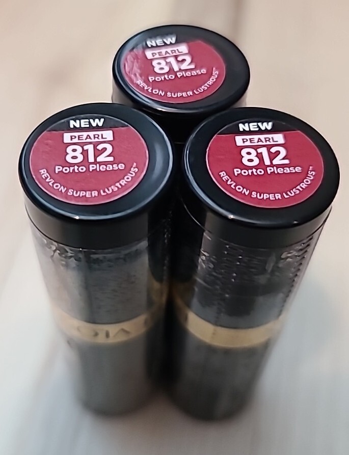 3x Revlon Super Lustrous Lipstick - Pearl - 812 Porto Please | eBay