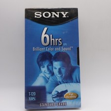 Sony T-120VL Premium Grade 6 Hour Blank VHS VCR Video Cassette Tape New Sealed