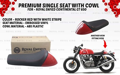 Royal Enfield Continental GT 650 ''Premium Single Seat & Cowl'' Red With Strips