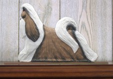 Shih Tzu Sign Plaque Wall Decor Brown  White