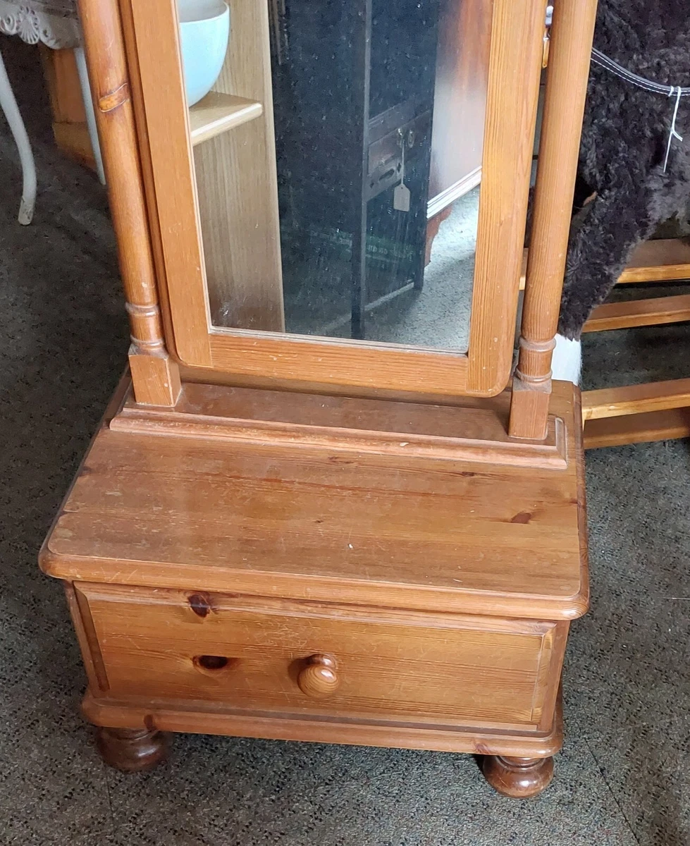 Pine Cheval Mirror With Drawer Under eBay
