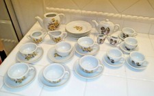 VINTAGE CHILDRENS TOY TEAPOT SETS JAPAN ROSE  CHILD COUPLE 32 PCS LOT