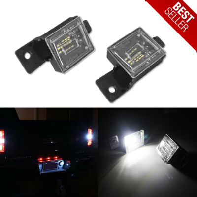 White Full LED License Plate Lights For Chevrolet Silverado GMC Sierra 1500 2500