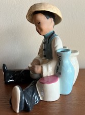Asian seated with bowl  jugs 6" McCarty Bros California Pottery c1947