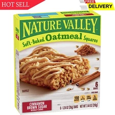 Nature Valley Soft-Baked Oatmeal Squares, Cinnamon Brown Sugar, 6 ct, 7.44 OZ