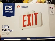 Lithonia Lighting LED Emergency Exit Sign Compliant Red Letters Brand New In Box
