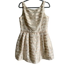 Eliza J Gold Mini Dress SZ 12 White Gold Sleeveless Formal Party Dance Wedding