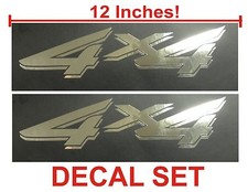 4x4 Truck Bed Decals Chrome Mirror Set For Ford Super Duty F-250 Etc.