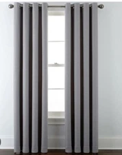 JCP 50" X 95" QUINN BASKETWEAVE  GROMMET PANEL CURTAIN DRAPES SKYLINE GRAY NEW