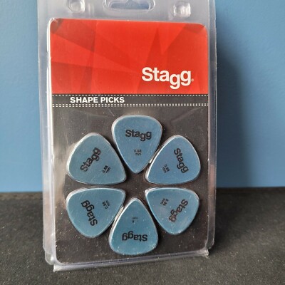 6 Stück Stagg 0,88 mm Standard Kunststoff Plektren BLAU